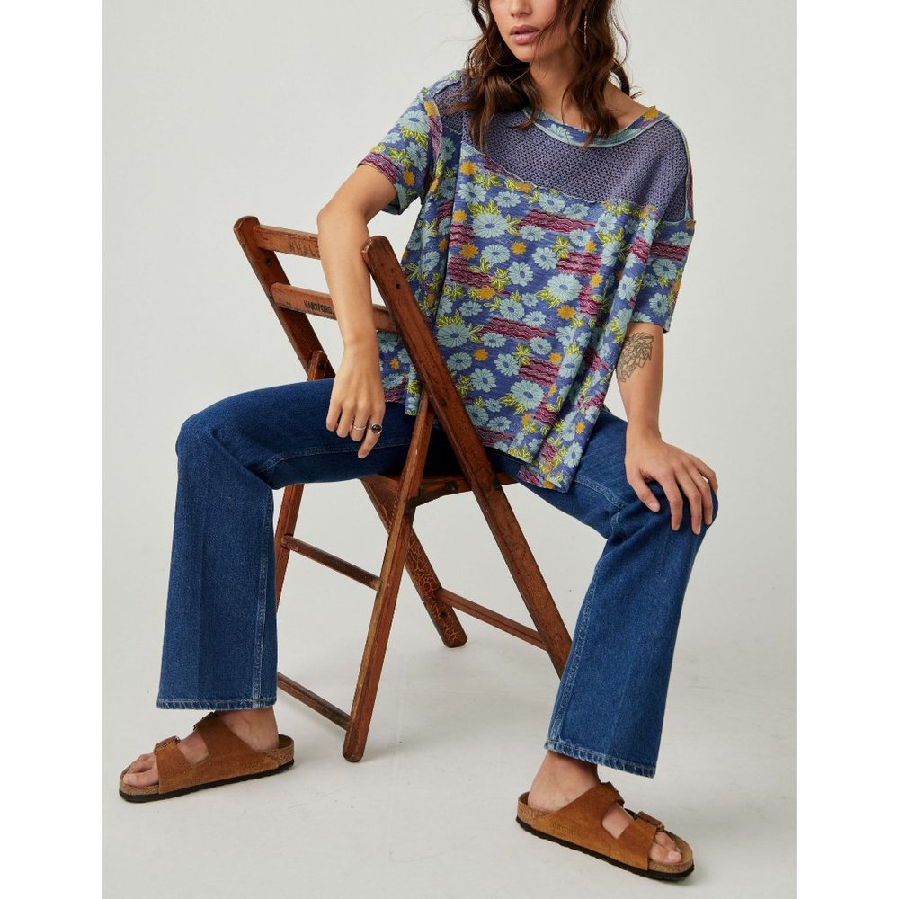 FREE PEOPLE Beach Dreamin Tee / Blue Combo